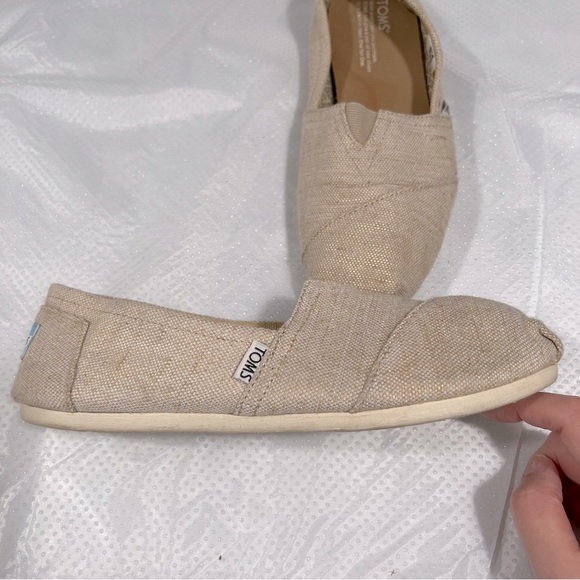 Toms Natural Metallic Burlap Women’s Classic Sz 9.5 W - Picture 10 of 13